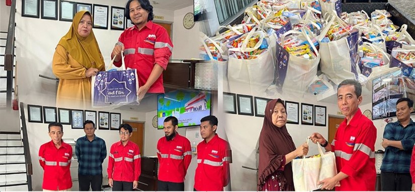 penyerahan bantuan sembako dari Eon