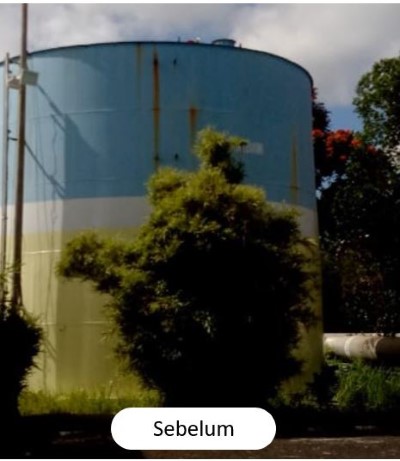 Sebelum aplikasi water tank coating
